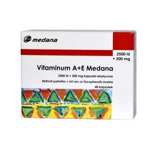 Vitaminum A+E Medana 40 kaps.elast. 2500j.m.+200mg