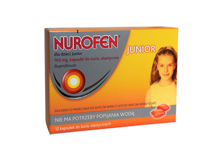 Nurofen dla dzieci JUNIOR 100mg, 12 kapsułek 