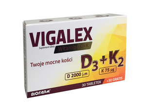 Vigalex D3 + K2 tabl. 30tabl.(+30tabl.GRAT