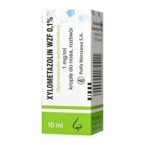 XYLOMETAZOLIN 0.1 % 10 ML KROPLE - ostrego zapalenia błony śluzowej nosa