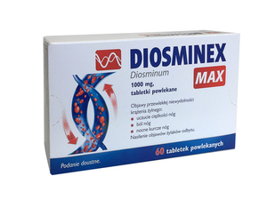 DIOSMINEX MAX  1000 MG 60 TABL.   Dostawa już od 9,99 zł !