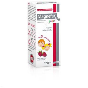 Magnefar B6 Junior płyn 120 ml - uzupełnienie diety dziecka w wit. B6 i Magnez