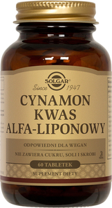 SOLGAR Cynamon i kwas alfa-liponowy 60 kap