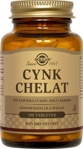 SOLGAR Cynk chelat aminokwasowy x 100 tabl
