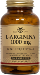 SOLGAR L-arginina 1000 mg x 90 kaos