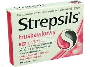 Strepsils truskawkowy x 16 tabl.b/c