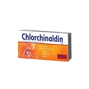 CHLORCHINALDIN VP 20 TABL. o sm. cytrynowym  w zakażeniach bakteryjnych jamy ust