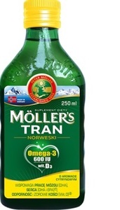 Moller's Tran Norweski cytrynowy, płyn 250ml