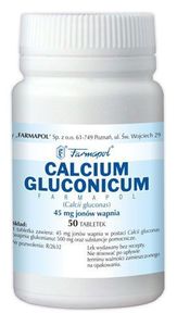 CALCIUM GLUCONICUM 50 TABL. Stany zwiększonego zapotrzebowania na wapń