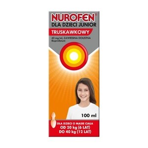 Nurofen dla dzieci JUNIOR, truskawkowy, 100ml 