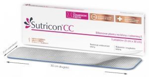 SUTRICON CC, plastry silikonowe na blizny z witaminą E, 5sztuk