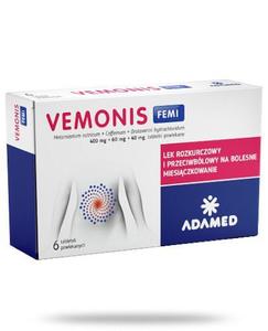 Vemonis Femi 6 tabl. - lek rozkurczowy i przeciwbólowy