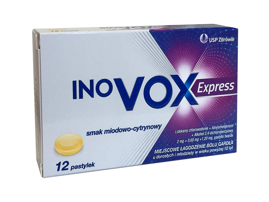 Inovox Express smak miod-cytr. 12 past.