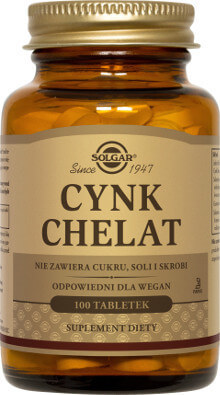 SOLGAR Cynk chelat aminokwasowy x 100 tabl