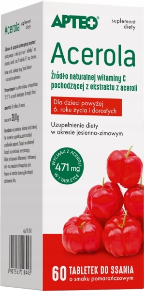 Acerola APTEO, 60 tabletek do ssania 